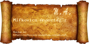 Mifkovics Anasztáz névjegykártya